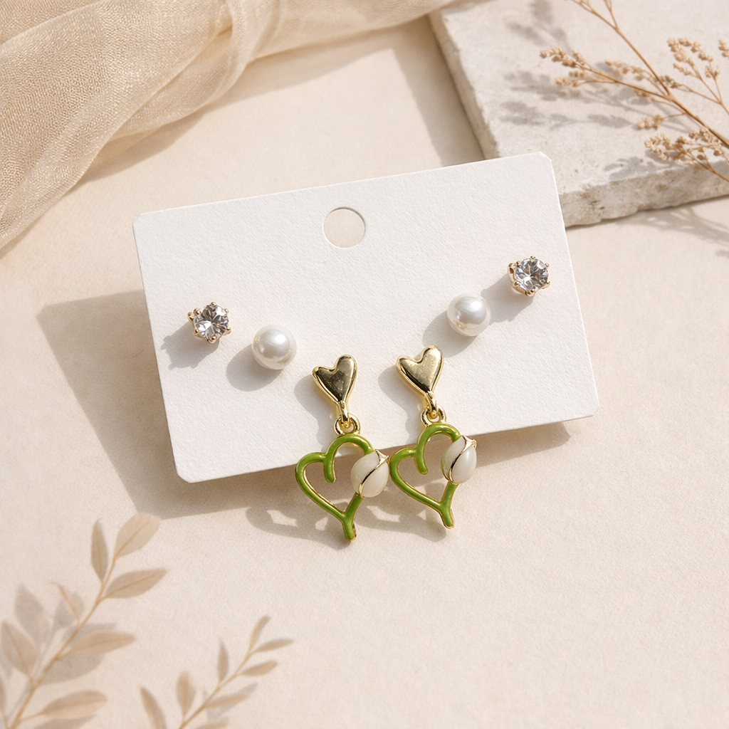 Heart Western Combo Earrings