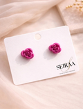 Pink Rose Stud Earring