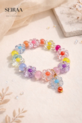 Floral Blue Beaded Bracelet