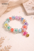 Floral Pink Beaded Bracelet