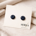 Ivory Black Circle Stud Earrings