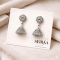 Silver Dome Jhumka Earrings