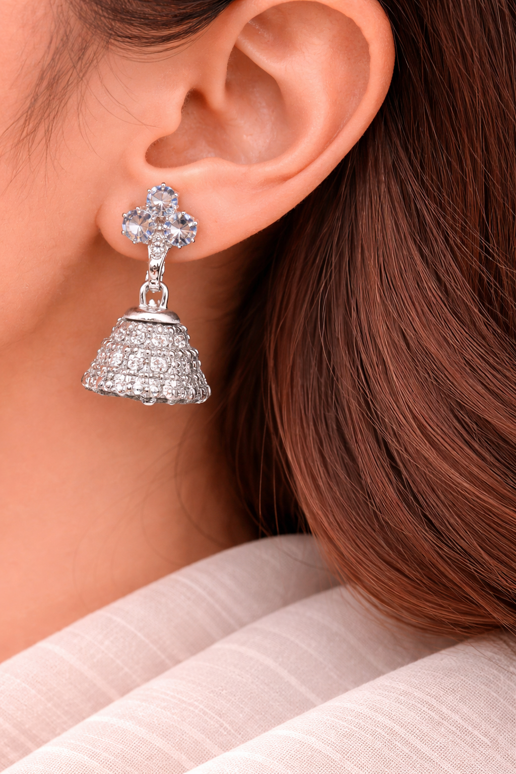 Crystal Jhumka Earrings