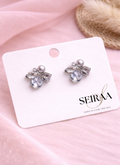 Crystal Cluster Pearl Stud Earrings