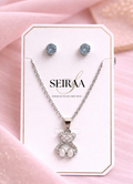 Crystal Bear Pendant Necklace Set