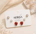 Strawberry Enamel Stud Earrings Combo