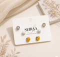 Pumpkin Enamel Stud Earrings Combo
