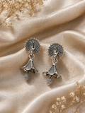 Oxidised Peacock Drop Earrings