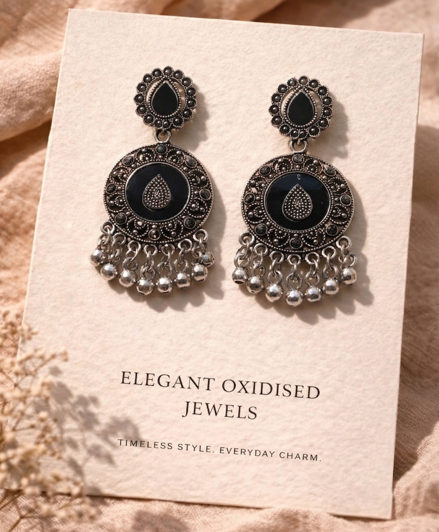 Elegant Oxidised Earrings